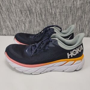 Women's 8.5 HOKA One One Shoes Sneakers Clifton 7 Navy Blue